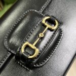 Gucci Women GG Horsebit 1955 Mini Bag Black Leather Horsebit Flap Closure - immagine 6