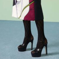 Gucci Women GG Horsebit Platform Sandal Black Leather Double G High 13 CM Heel (5)
