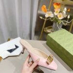 Gucci Women GG Interlocking G Mule Pink Leather Square Toe Leather Mid-Heel – Bild 9