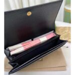 Gucci Women GG Marmont Leather Continental Wallet Beige Ebony GG Supreme Canvas - Image 6