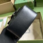 Gucci Women GG Marmont Mini Bucket Bag Black Matelassé Chevron Leather Double G - Image 7