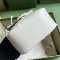 Gucci Women GG Marmont Mini Bucket Bag White Matelassé Chevron Leather Double G (1)