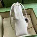Gucci Women GG Marmont Mini Bucket Bag White Matelassé Chevron Leather Double G - Bild 5