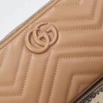 Gucci Women GG Marmont Shoulder Bag Rose Beige Matelassé Chevron Leather - Image 9
