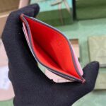 Gucci Women GG Matelassé Card Case Orange Leather Double G Four Card Slots - immagine 5