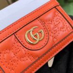 Gucci Women GG Matelassé Card Case Orange Leather Double G Four Card Slots - immagine 6
