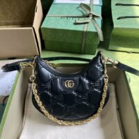 Gucci Women GG Matelassé Mini Bag Black GG Matelassé Leather Double G (3)