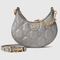 Gucci Women GG Matelassé Mini Bag Grey GG Matelassé Leather Double G (1)