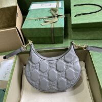 Gucci Women GG Matelassé Mini Bag Grey GG Matelassé Leather Double G (1)