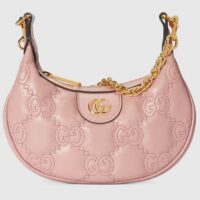 Gucci Women GG Matelassé Mini Bag Light Pink GG Matelassé Leather Double G (2)