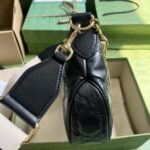 Gucci Women GG Matelassé Small Shoulder Bag Black Double G Zip Closure – Image 8