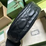 Gucci Women GG Matelassé Small Shoulder Bag Black Double G Zip Closure – Image 5