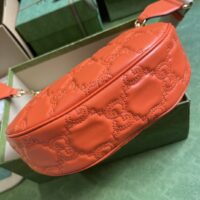 Gucci Women GG Matelassé Small Shoulder Bag Orange Double G Zip Closure (3)