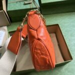 Gucci Women GG Matelassé Small Shoulder Bag Orange Double G Zip Closure - Image 6