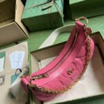 Gucci Women GG Matelassé Small Shoulder Bag Pink Double G Zip Closure - Image 4