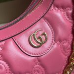 Gucci Women GG Matelassé Small Shoulder Bag Pink Double G Zip Closure - Image 7