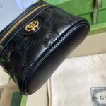 Gucci Women GG Matelassé Top Handle Mini Bag Black Leather Double G - immagine 5