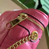 Gucci Women GG Matelassé Top Handle Mini Bag Pink Leather Double G (3)