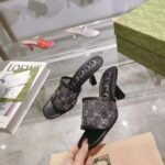 Gucci Women GG Mid Heel Slide Sandal Black GG Crystal Mesh 7.6 CM Heel - Bild 7