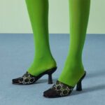 Gucci Women GG Mid Heel Slide Sandal Black GG Crystal Mesh 7.6 CM Heel - Bild 11