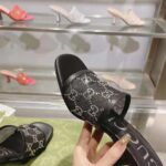 Gucci Women GG Mid Heel Slide Sandal Black GG Crystal Mesh 7.6 CM Heel - Bild 10
