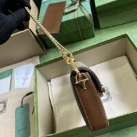 Gucci Women Horsebit 1955 Mini Bag Beige Ebony GG Supreme Canvas (1)