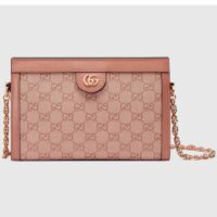 Gucci Women Ophidia GG Small Shoulder Bag Pink Canvas Double G (1)