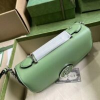 Gucci Women Petite GG Mini Shoulder Bag Light Green Leather Double G (5)