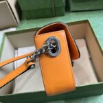 Gucci Women Petite GG Mini Shoulder Bag Orange Leather Double G - Image 7