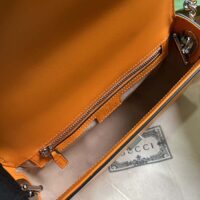 Gucci Women Petite GG Mini Shoulder Bag Orange Leather Double G (1)
