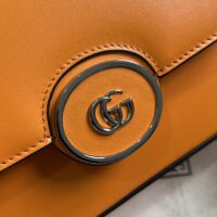 Gucci Women Petite GG Mini Shoulder Bag Orange Leather Double G (1)