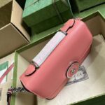 Gucci Women Petite GG Mini Shoulder Bag Pink Leather Double G - immagine 4
