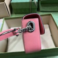 Gucci Women Petite GG Mini Shoulder Bag Pink Leather Double G (4)