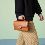 Gucci Women Petite GG Small Shoulder Bag Orange Leather Double G – Bild 12