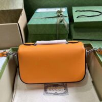 Gucci Women Petite GG Small Shoulder Bag Orange Leather Double G (11)