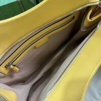 Gucci Women Petite GG Small Tote Bag Yellow Leather Double G (6)