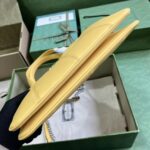 Gucci Women Petite GG Small Tote Bag Yellow Leather Double G - Imagen 8