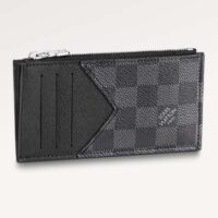 Louis Vuitton LV Unisex Coin Card Holder Damier Graphite Coated Canvas Cowhide Leather (3)