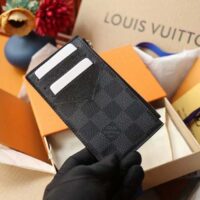Louis Vuitton LV Unisex Coin Card Holder Damier Graphite Coated Canvas Cowhide Leather (3)