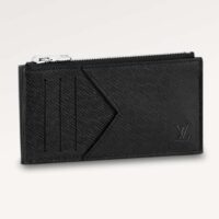 Louis Vuitton LV Unisex Coin Card Holder Taiga Cowhide Leather 4 Card Slots (5)