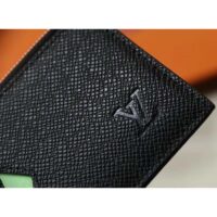 Louis Vuitton LV Unisex Coin Card Holder Taiga Cowhide Leather 4 Card Slots (5)