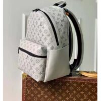 Louis Vuitton LV Unisex Discovery Backpack Anthracite Gray Calf Leather Cowhide Double Zip (4)