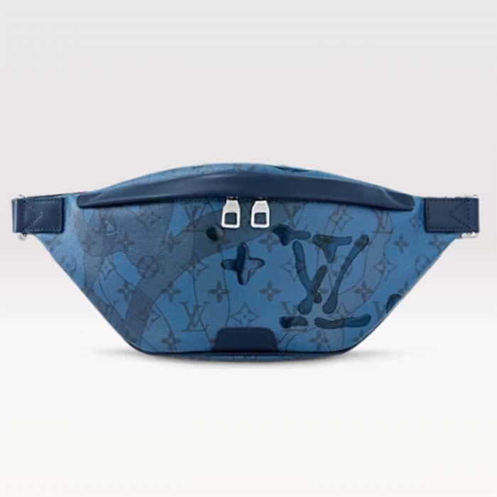 Louis Vuitton LV Unisex Discovery Bumbag Abyss Blue Monogram Aquagarden Coated Canvas