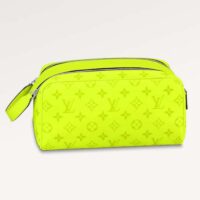 Louis Vuitton LV Unisex Dopp Kit Neon Yellow Monogram Coated Canvas Taiga Cowhide Leather (12)