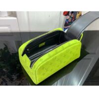 Louis Vuitton LV Unisex Dopp Kit Neon Yellow Monogram Coated Canvas Taiga Cowhide Leather (12)