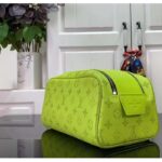 Louis Vuitton LV Unisex Dopp Kit Neon Yellow Monogram Coated Canvas Taiga Cowhide Leather - Image 6