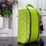 Louis Vuitton LV Unisex Dopp Kit Neon Yellow Monogram Coated Canvas Taiga Cowhide Leather - Image 5