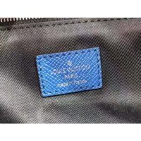 Louis Vuitton LV Unisex Dopp Kit Toilet Pouch Blue Taiga Cowhide Leather Monogram Coated Canvas (3)