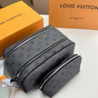 Louis Vuitton LV Unisex Dopp Kit Toilet Pouch Monogram Eclipse Coated Canvas (6)