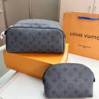 Louis Vuitton LV Unisex Dopp Kit Toilet Pouch Monogram Eclipse Coated Canvas (6)